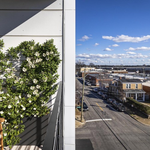 Spacious balconies private balcony with neighborhood views