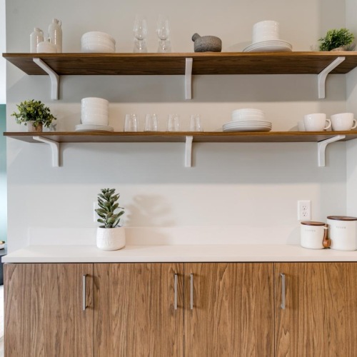 The essence of exceptional living a kitchen with shelves and counter space