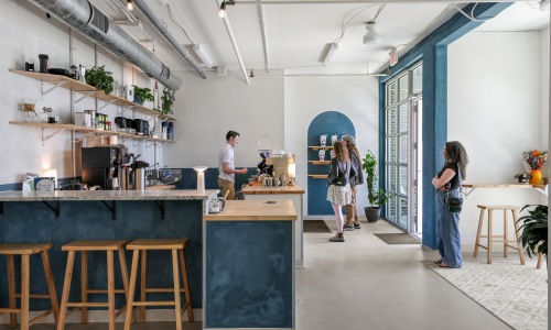 Local Coffee, Easily Accessible Coffee barista serving customers at Parousia Coffee